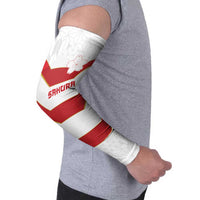 Japan Pacific Rugby 2022-23 Custom Arm Sleeves Red Sakura Japanese Wave Pattern - Polynesian Pride