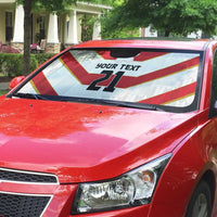 Japan Pacific Rugby 2022-23 Custom Auto Sun Shade Red Sakura Japanese Wave Pattern - Polynesian Pride