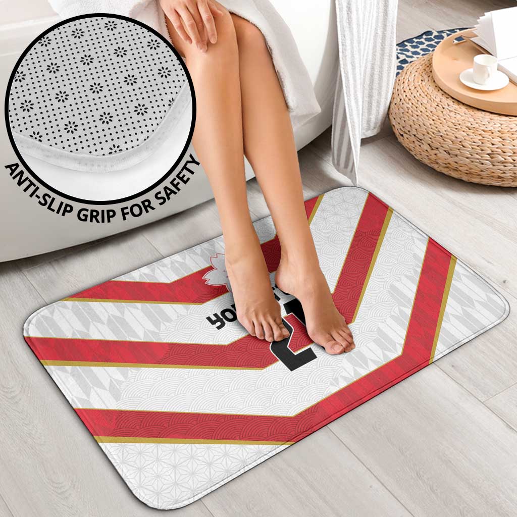 Japan Pacific Rugby 2022-23 Custom Bathroom Set Red Sakura Japanese Wave Pattern - Polynesian Pride