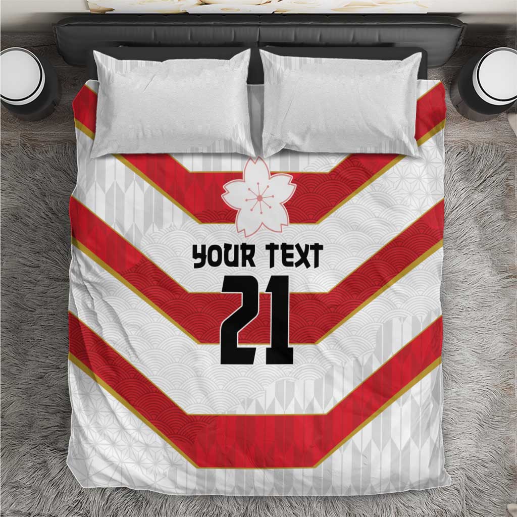 Japan Pacific Rugby 2022-23 Custom Bedding Set Red Sakura Japanese Wave Pattern LT9 Red - Polynesian Pride