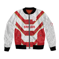 Japan Pacific Rugby 2022-23 Custom Bomber Jacket Red Sakura Japanese Wave Pattern LT9 Unisex Red - Polynesian Pride