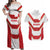 Japan Pacific Rugby 2022-23 Custom Couples Matching Off Shoulder Maxi Dress and Hawaiian Shirt Red Sakura Japanese Wave Pattern