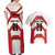 Japan Pacific Rugby 2022-23 Custom Couples Matching Off Shoulder Maxi Dress and Hawaiian Shirt Red Sakura Japanese Wave Pattern