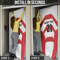 Japan Pacific Rugby 2022-23 Custom Door Cover Red Sakura Japanese Wave Pattern - Polynesian Pride