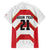 Japan Pacific Rugby 2022-23 Custom Family Matching Off Shoulder Short Dress and Hawaiian Shirt Red Sakura Japanese Wave Pattern