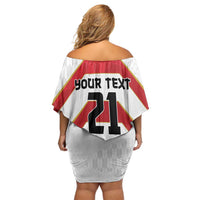 Japan Pacific Rugby 2022-23 Custom Family Matching Off Shoulder Short Dress and Hawaiian Shirt Red Sakura Japanese Wave Pattern