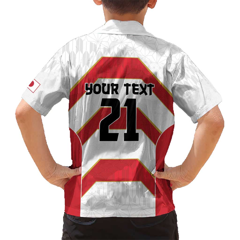 Japan Pacific Rugby 2022-23 Custom Family Matching Short Sleeve Bodycon Dress and Hawaiian Shirt Red Sakura Japanese Wave Pattern
