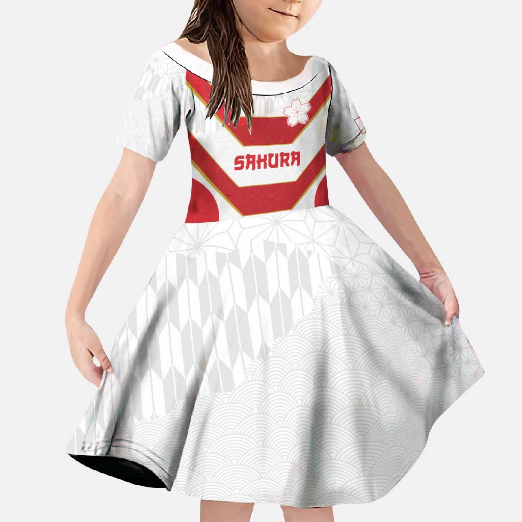 Japan Pacific Rugby 2022-23 Custom Family Matching Short Sleeve Bodycon Dress and Hawaiian Shirt Red Sakura Japanese Wave Pattern