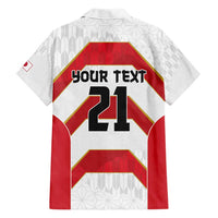 Japan Pacific Rugby 2022-23 Custom Family Matching Short Sleeve Bodycon Dress and Hawaiian Shirt Red Sakura Japanese Wave Pattern