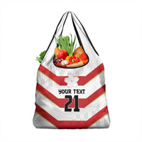 Japan Pacific Rugby 2022-23 Custom Grocery Bag Red Sakura Japanese Wave Pattern