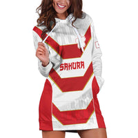 Japan Pacific Rugby 2022-23 Custom Hoodie Dress Red Sakura Japanese Wave Pattern LT9 Red - Polynesian Pride