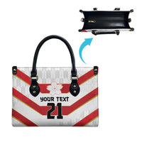 Japan Pacific Rugby 2022-23 Custom Leather Bag Red Sakura Japanese Wave Pattern - Polynesian Pride