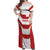 Japan Pacific Rugby 2022-23 Custom Off Shoulder Maxi Dress Red Sakura Japanese Wave Pattern