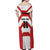 Japan Pacific Rugby 2022-23 Custom Off Shoulder Maxi Dress Red Sakura Japanese Wave Pattern