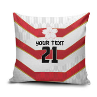 Japan Pacific Rugby 2022-23 Custom Pillow Cover Red Sakura Japanese Wave Pattern LT9 Red - Polynesian Pride