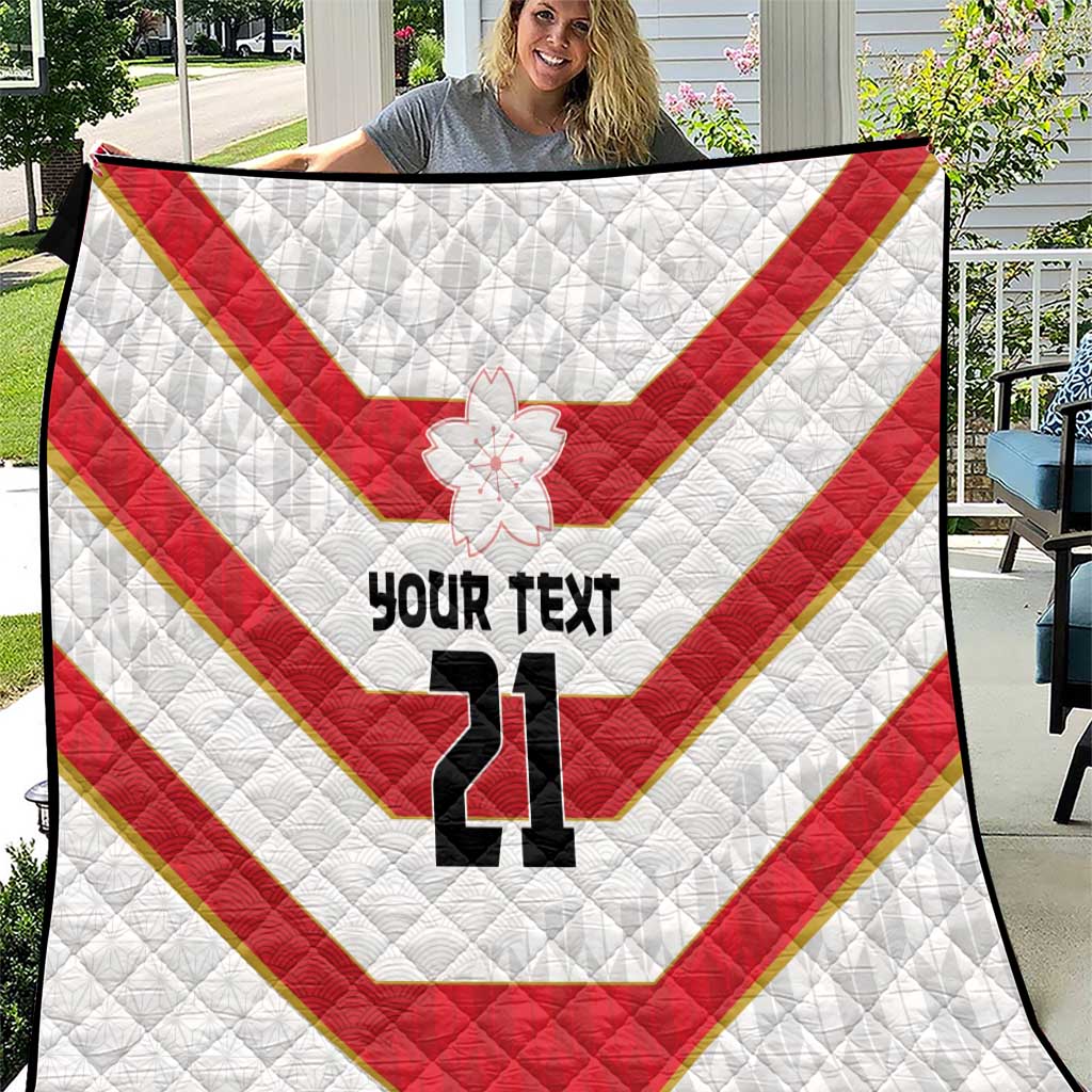 Japan Pacific Rugby 2022-23 Custom Quilt Red Sakura Japanese Wave Pattern
