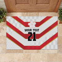 Japan Pacific Rugby 2022-23 Custom Rubber Doormat Red Sakura Japanese Wave Pattern