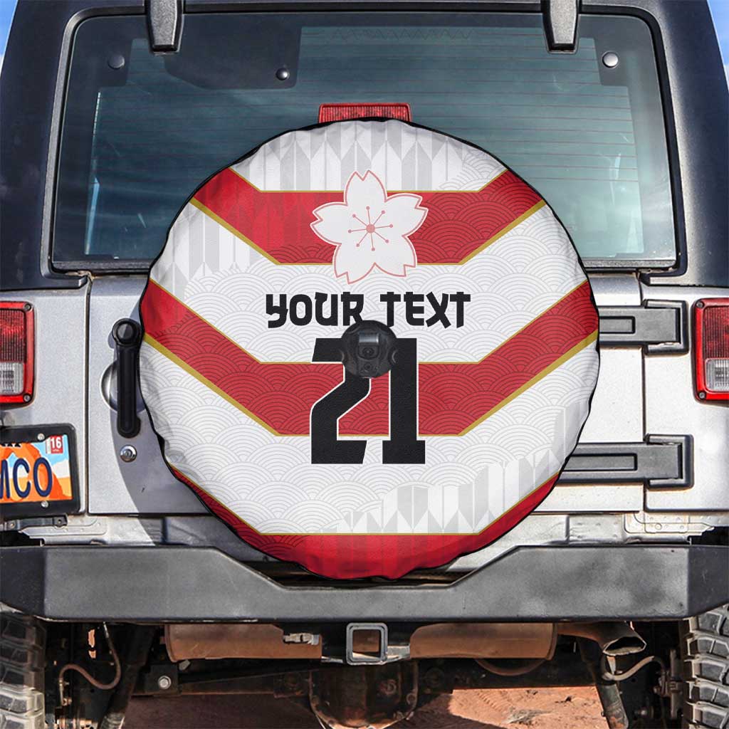 Japan Pacific Rugby 2022-23 Custom Spare Tire Cover Red Sakura Japanese Wave Pattern LT9 Red - Polynesian Pride