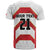 Japan Pacific Rugby 2022-23 Custom T Shirt Red Sakura Japanese Wave Pattern