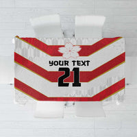 Japan Pacific Rugby 2022-23 Custom Tablecloth Red Sakura Japanese Wave Pattern
