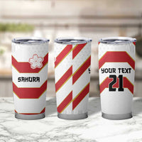 Japan Pacific Rugby 2022-23 Custom Tumbler Cup Red Sakura Japanese Wave Pattern