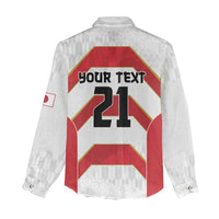 Japan Pacific Rugby 2022-23 Custom Women Casual Shirt Red Sakura Japanese Wave Pattern LT9 - Polynesian Pride
