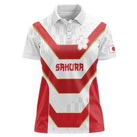 Japan Pacific Rugby 2022-23 Custom Women Polo Shirt Red Sakura Japanese Wave Pattern