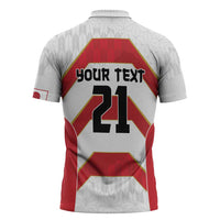 Japan Pacific Rugby 2022-23 Custom Zipper Polo Shirt Red Sakura Japanese Wave Pattern - Polynesian Pride