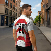 Japan Pacific Rugby 2022-23 Custom Zipper Polo Shirt Red Sakura Japanese Wave Pattern - Polynesian Pride