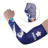 Japan Pacific Rugby Custom Arm Sleeves Go Sakura Japanese Wave Pattern - Polynesian Pride