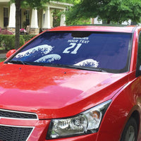 Japan Pacific Rugby Custom Auto Sun Shade Go Sakura Japanese Wave Pattern - Polynesian Pride