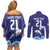 Japan Pacific Rugby Custom Couples Matching Off Shoulder Short Dress and Long Sleeve Button Shirt Go Sakura Japanese Wave Pattern
