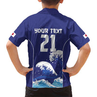 Japan Pacific Rugby Custom Family Matching Short Sleeve Bodycon Dress and Hawaiian Shirt Go Sakura Japanese Wave Pattern LT9 - Polynesian Pride