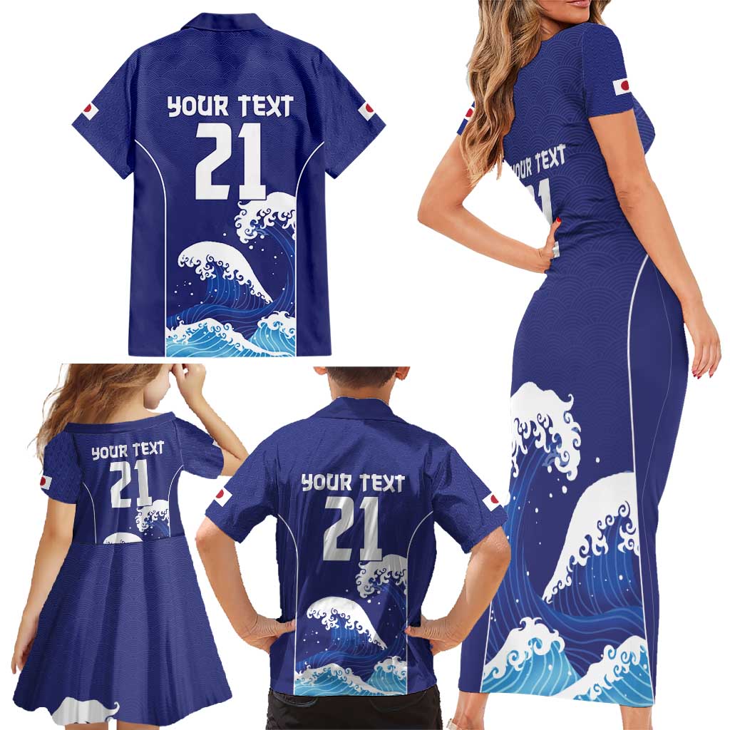 Japan Pacific Rugby Custom Family Matching Short Sleeve Bodycon Dress and Hawaiian Shirt Go Sakura Japanese Wave Pattern LT9 - Polynesian Pride