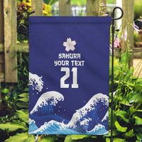 Japan Pacific Rugby Custom Garden Flag Go Sakura Japanese Wave Pattern