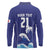 Japan Pacific Rugby Custom Long Sleeve Polo Shirt Go Sakura Japanese Wave Pattern