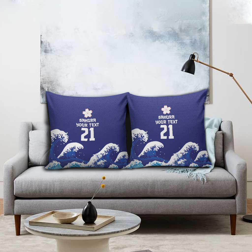 Japan Pacific Rugby Custom Pillow Cover Go Sakura Japanese Wave Pattern LT9 - Polynesian Pride