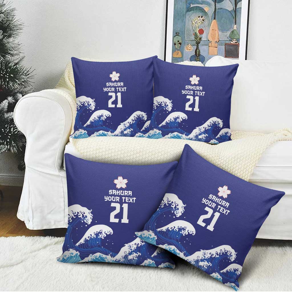 Japan Pacific Rugby Custom Pillow Cover Go Sakura Japanese Wave Pattern LT9 - Polynesian Pride