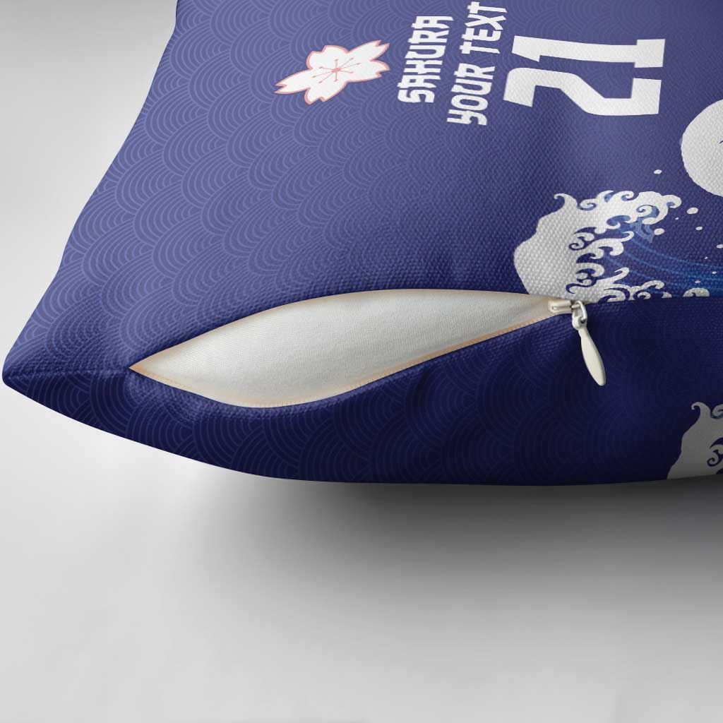 Japan Pacific Rugby Custom Pillow Cover Go Sakura Japanese Wave Pattern LT9 - Polynesian Pride