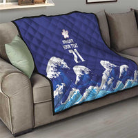 Japan Pacific Rugby Custom Quilt Go Sakura Japanese Wave Pattern