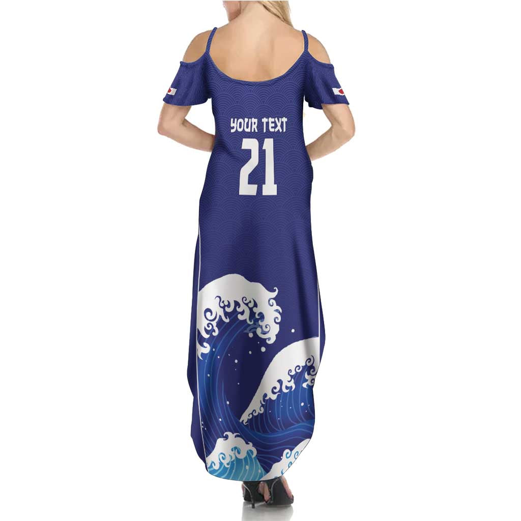 Japan Pacific Rugby Custom Summer Maxi Dress Go Sakura Japanese Wave Pattern