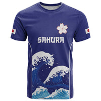 Japan Pacific Rugby Custom T Shirt Go Sakura Japanese Wave Pattern