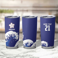 Japan Pacific Rugby Custom Tumbler Cup Go Sakura Japanese Wave Pattern