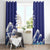 Japan Pacific Rugby Custom Window Curtain Go Sakura Japanese Wave Pattern
