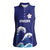 Japan Pacific Rugby Custom Women Sleeveless Polo Shirt Go Sakura Japanese Wave Pattern