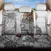 Japanese Samurai Warrior Back Car Seat Cover White Polynesian Tattoo Style