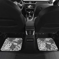 Japanese Samurai Warrior Car Mats White Polynesian Tattoo Style
