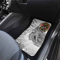 Japanese Samurai Warrior Car Mats White Polynesian Tattoo Style
