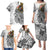 Japanese Samurai Warrior Family Matching Puletasi and Hawaiian Shirt White Polynesian Tattoo Style