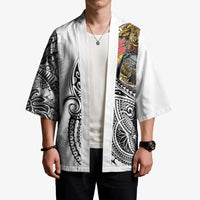 Japanese Samurai Warrior Kimono White Polynesian Tattoo Style - Polynesian Pride